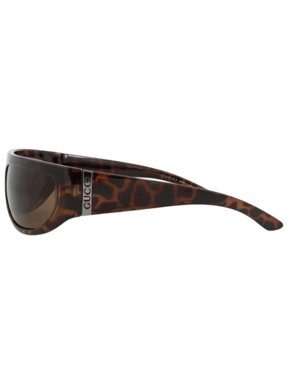 New Gucci Mens Shield/Wrap Havana Havana Brown Fashion Designer Sunglasses
